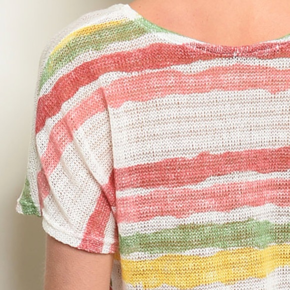 💕 Multi-color Stripes Knitted Top - Picture 5 of 6